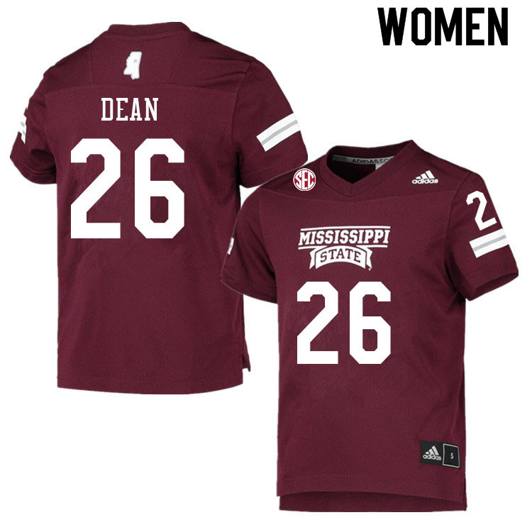 Women #26 Jace Dean Mississippi State Bulldogs College Football Jerseys Sale-Maroon